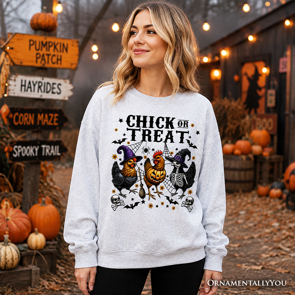 Chick or Treat Chicken Sweatshirt Funny Halloween