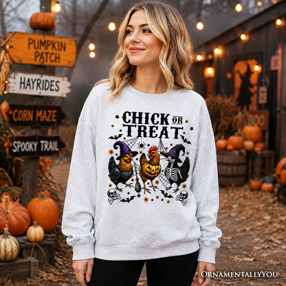 Chick or Treat Chicken Sweatshirt Funny Halloween