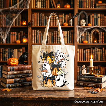 Pink Coquette Halloween Ghost Tote Bag for girls