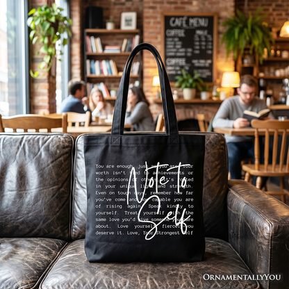 Note To Self Mental Health Canvas Bag and Straps