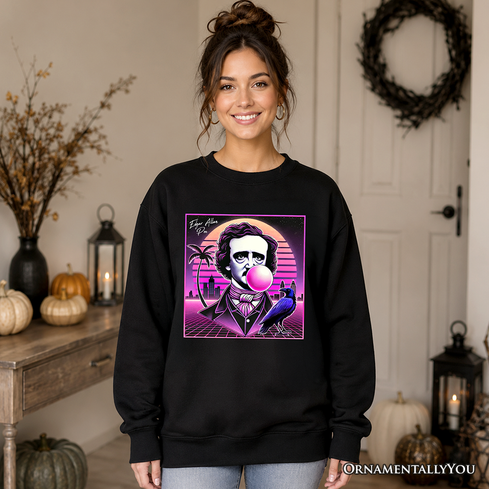 Retro Synthwave Edgar Allan Poe Horror Sweatshirt