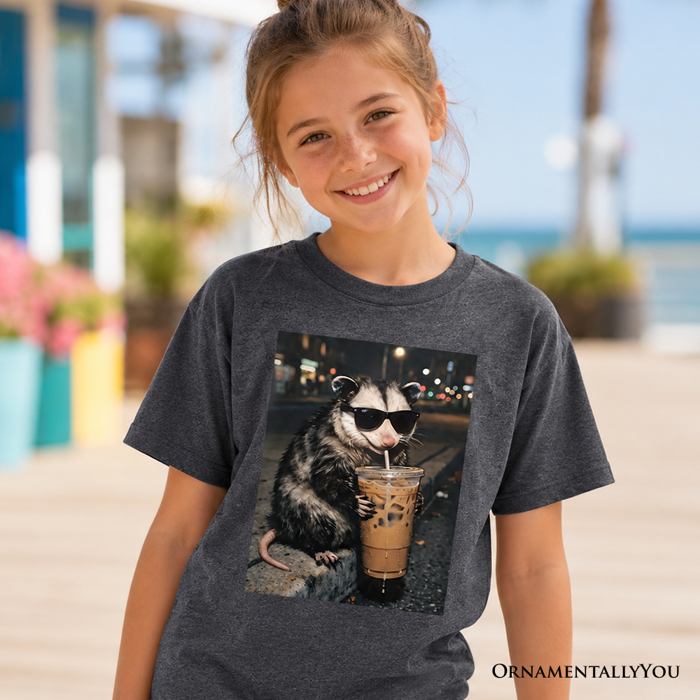 Kids Love the Funny Iced Coffee Opossum Tee