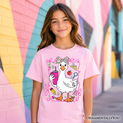 Kids Coquette Goose and School Fun Cotton Tee