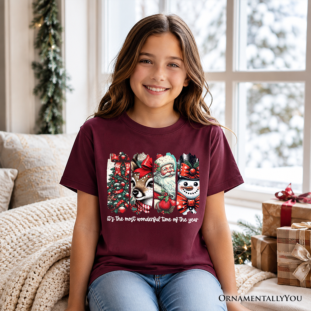 Kids Christmas Reindeer and Snowman Shirt