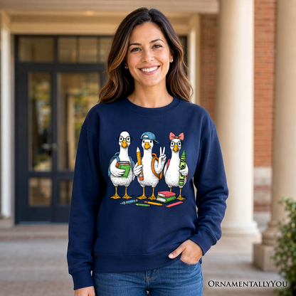Classic Goose And Teacher Back To School Sweater