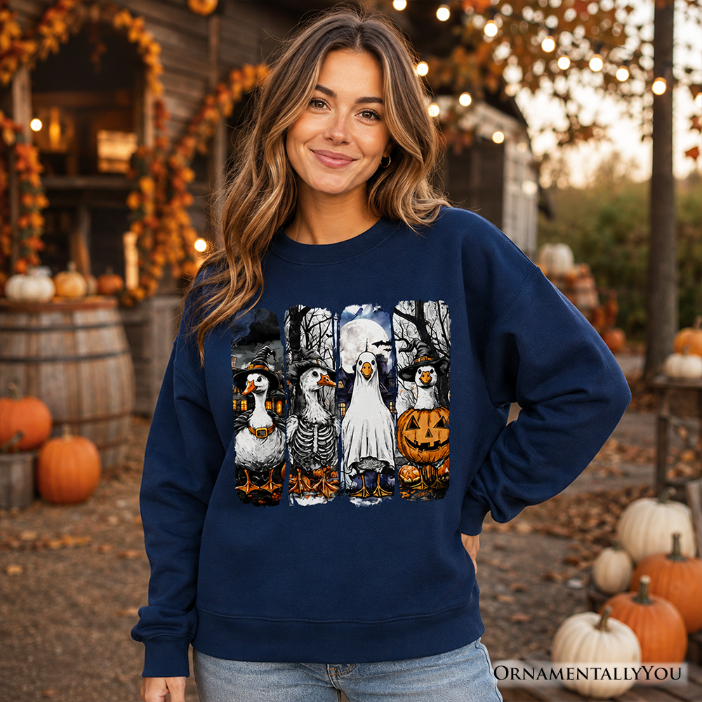 Halloween Goose in a Unisex Costume Sweatshirt