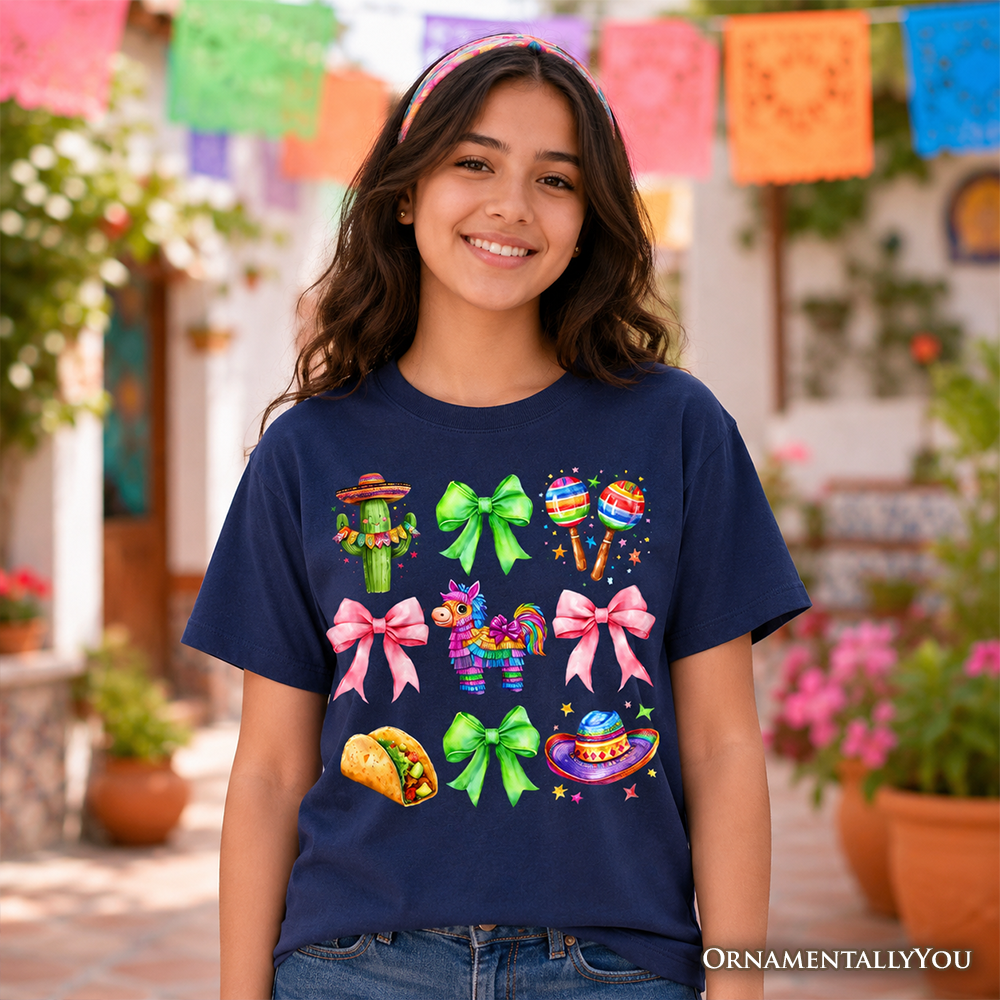 Youth Soft Mexican Fiesta Bow Print Shirt