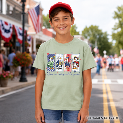 Kids and the Funny Goose Patriotic Cotton Tee