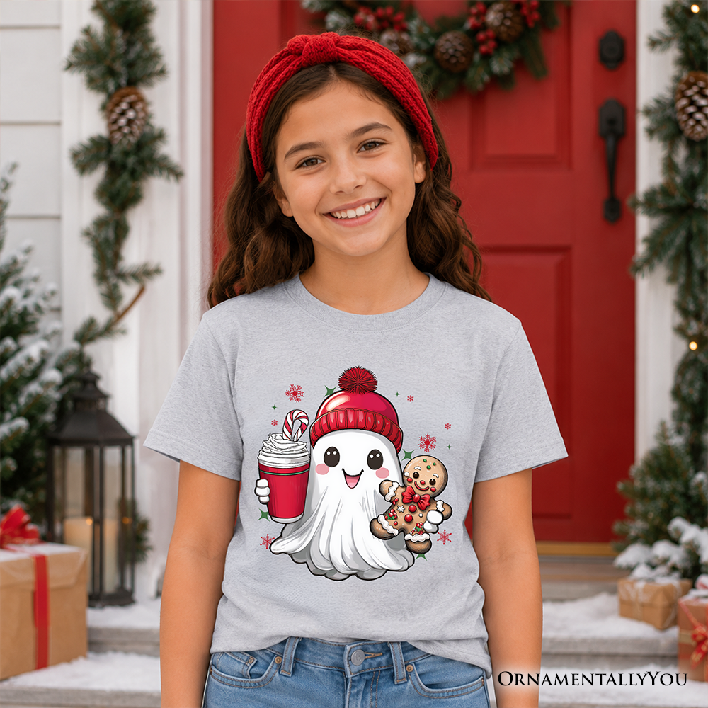 Cute Kids Ghost and Gingerbread Christmas Tee