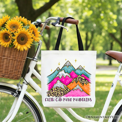 Faith Moves Mountains Christian Tote Bag and Gift