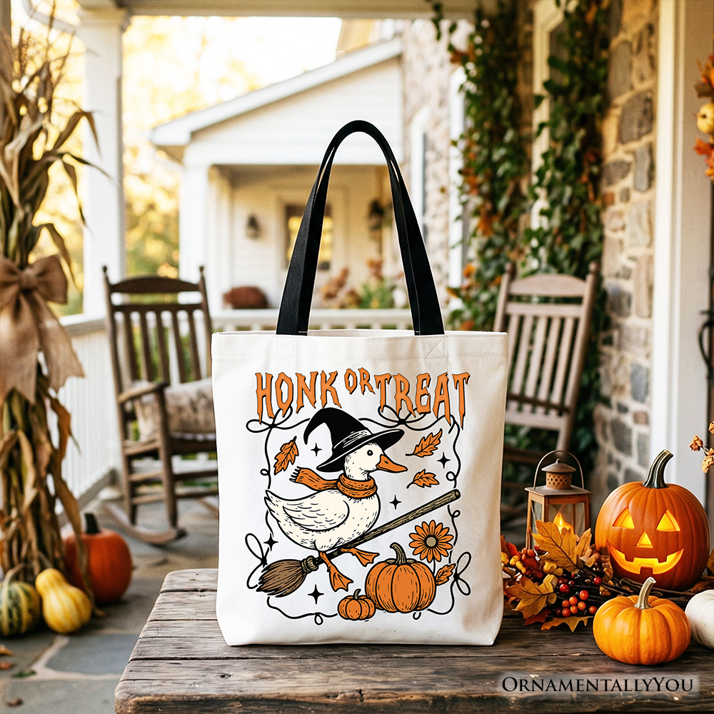 Honk or Treat Goose Tote Bag for Halloween