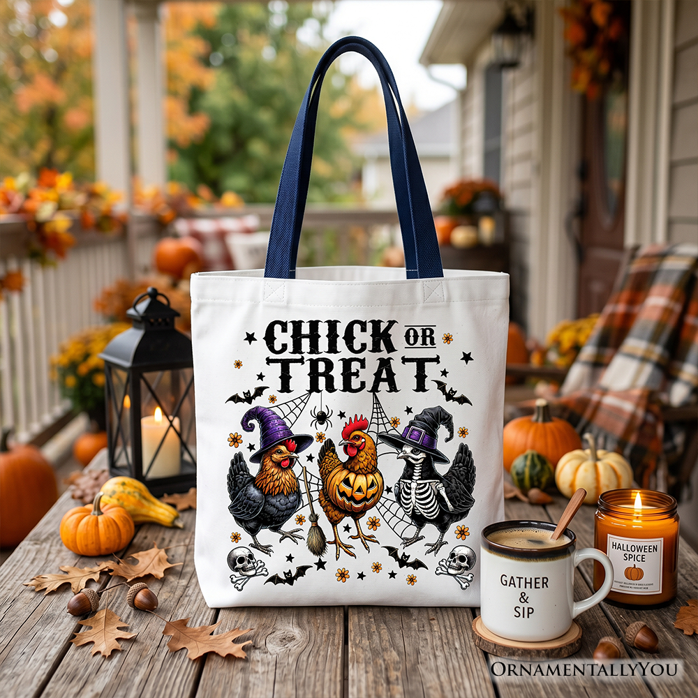 Chick or Treat Funny Chicken Canvas Tote Bag