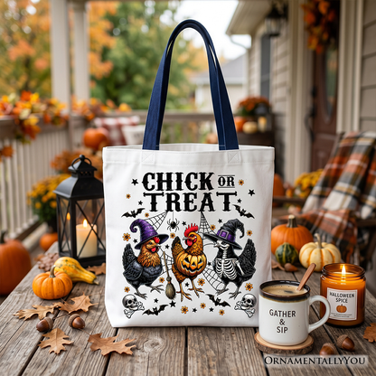 Chick or Treat Funny Chicken Canvas Tote Bag