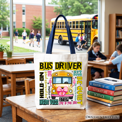 School Bus Driver Canvas Shoulder Tote Bag