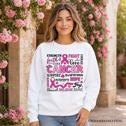 Pink Ribbon and Breast Cancer Support Sweatshirt