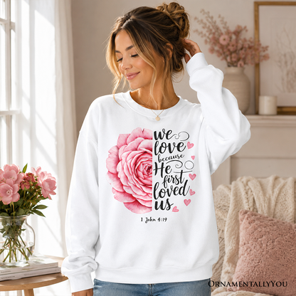 Bible Verse and Christian Floral Rose Sweatshirt