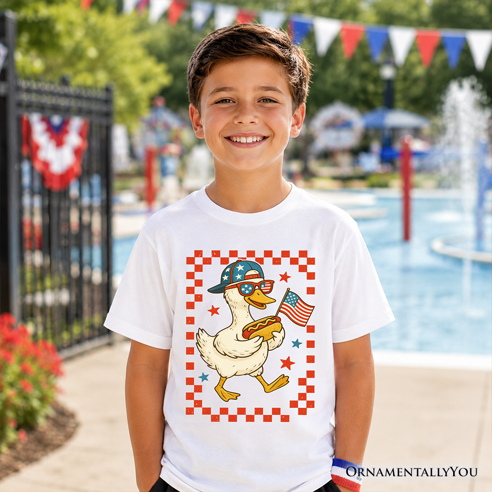 Kids Patriotic Duck Tee For The Fourth Of July