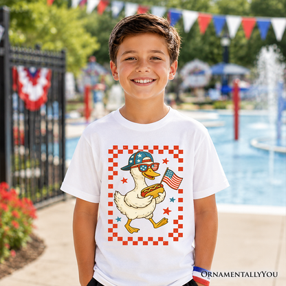 Kids Patriotic Duck Tee For The Fourth Of July