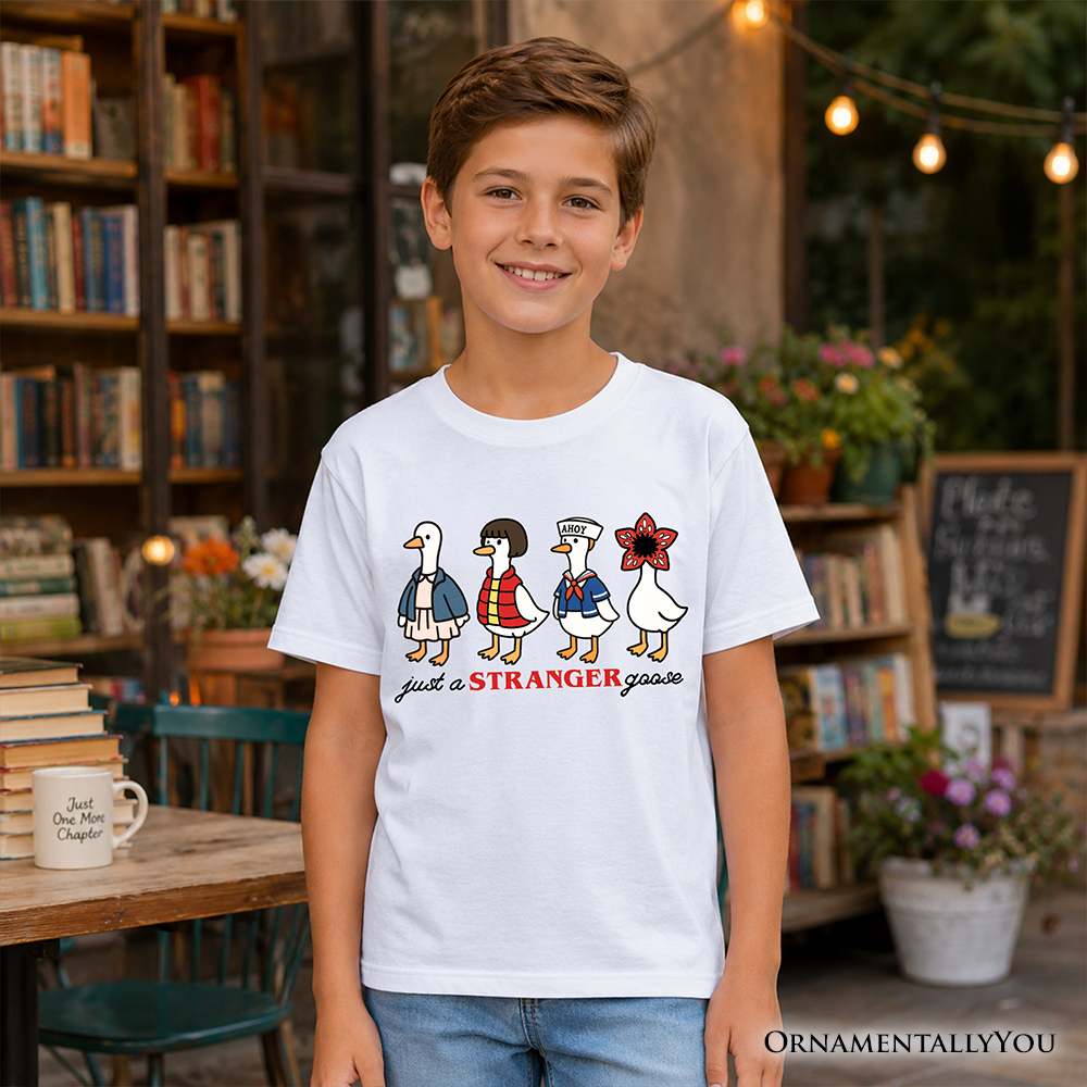Retro Funny Stranger Goose Tee and Soft Kids Tee