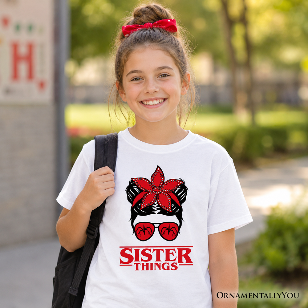 Kids and Sister Matching Messy Bun Retro Tee