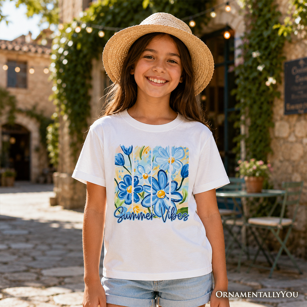 Kids Summer Brushstroke Floral Print Tee