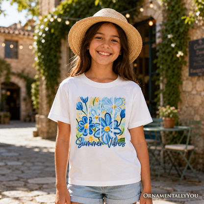 Kids Summer Brushstroke Floral Print Tee