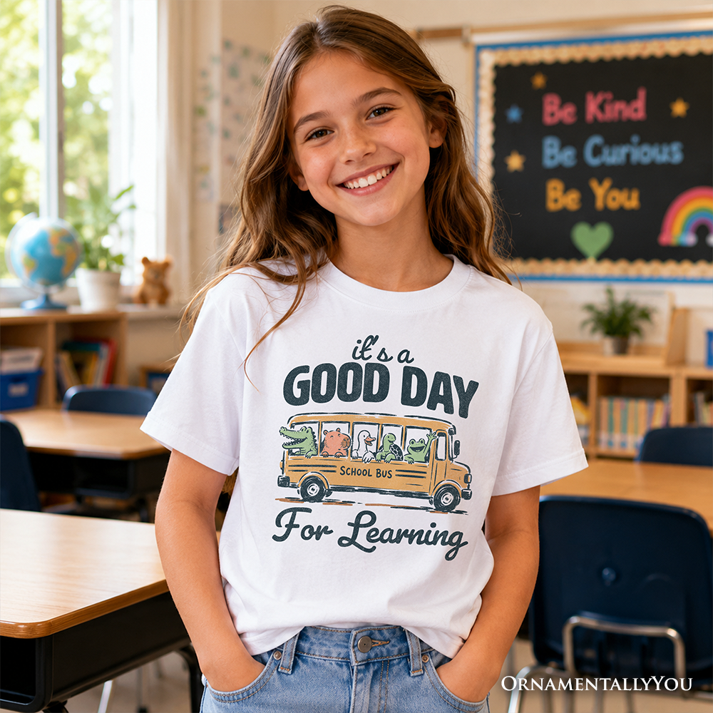 Kids Vintage School Bus Learning Tee Shirt