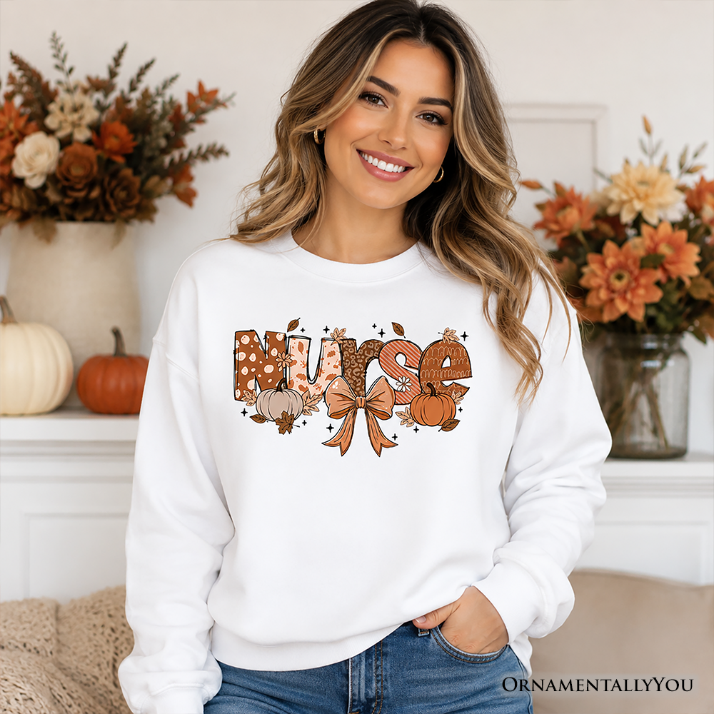 Cozy Nurse Autumn Sweatshirt and a Fall Pumpkin