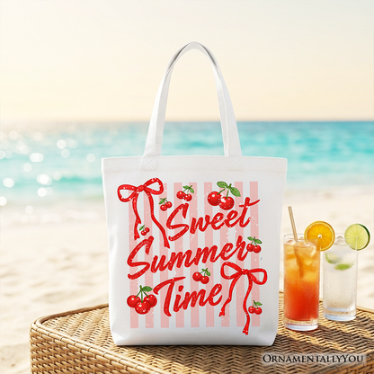 Striped Cherry Canvas Tote Bag and a Summer Gift