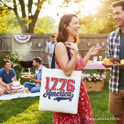 Vintage American Tote Bag for Independence Day