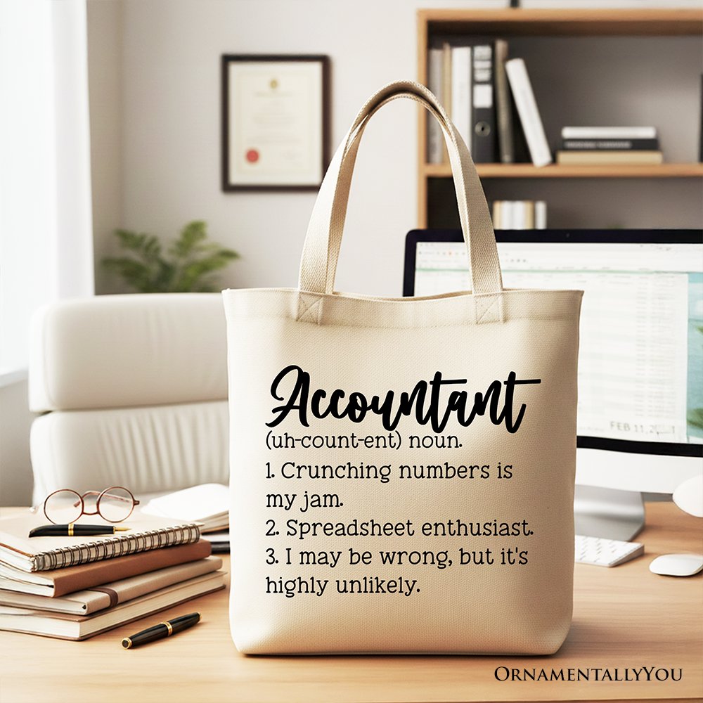 Accountant Gift Canvas Tote Bag and Finance Staff