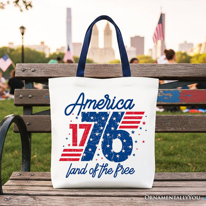 Vintage America 1776 Land of the Free Tote Bag