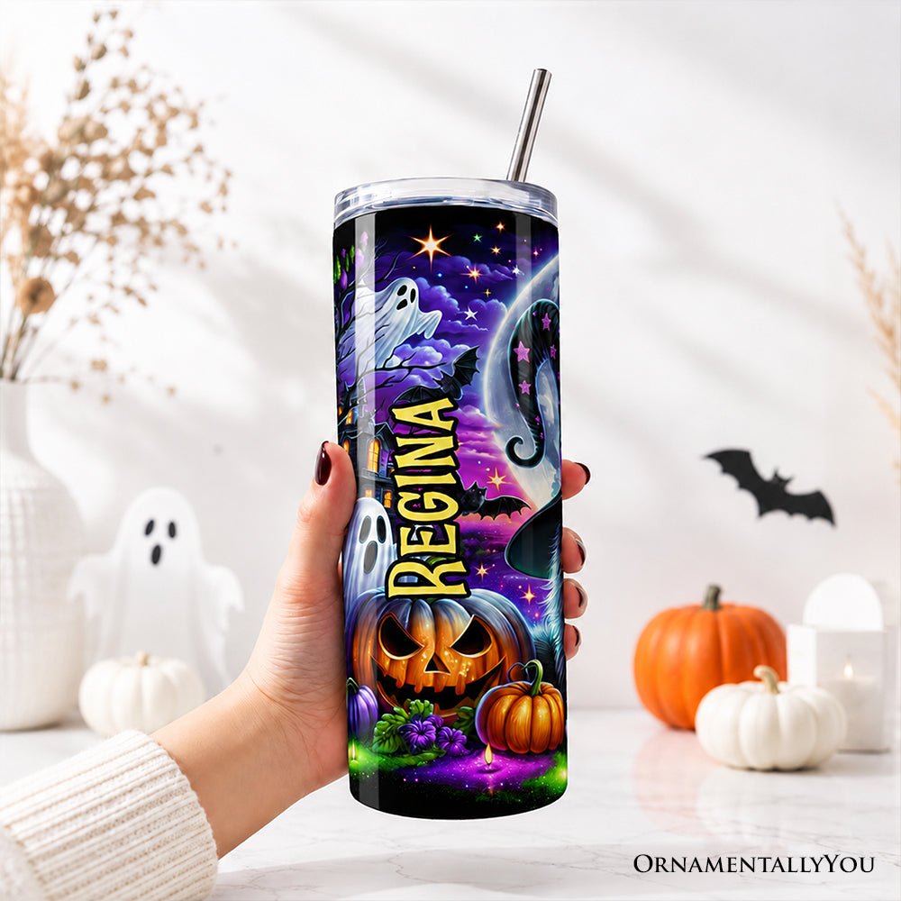 Black Cat Witch 20oz Spooky Halloween Tumbler