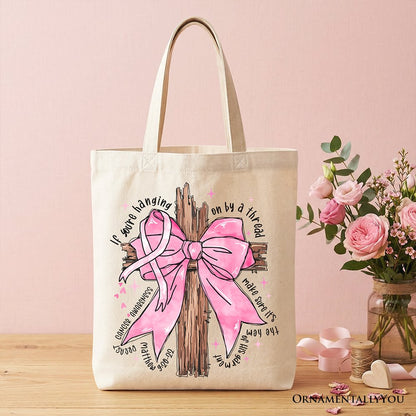 Pink Bow and Cross Tote for the Breast Cause