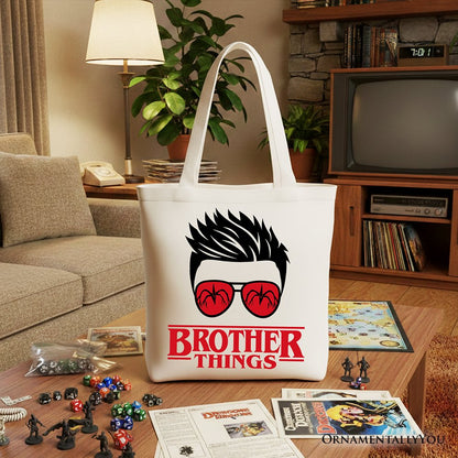 Brother Things Retro Canvas Tote Bag and Glasses