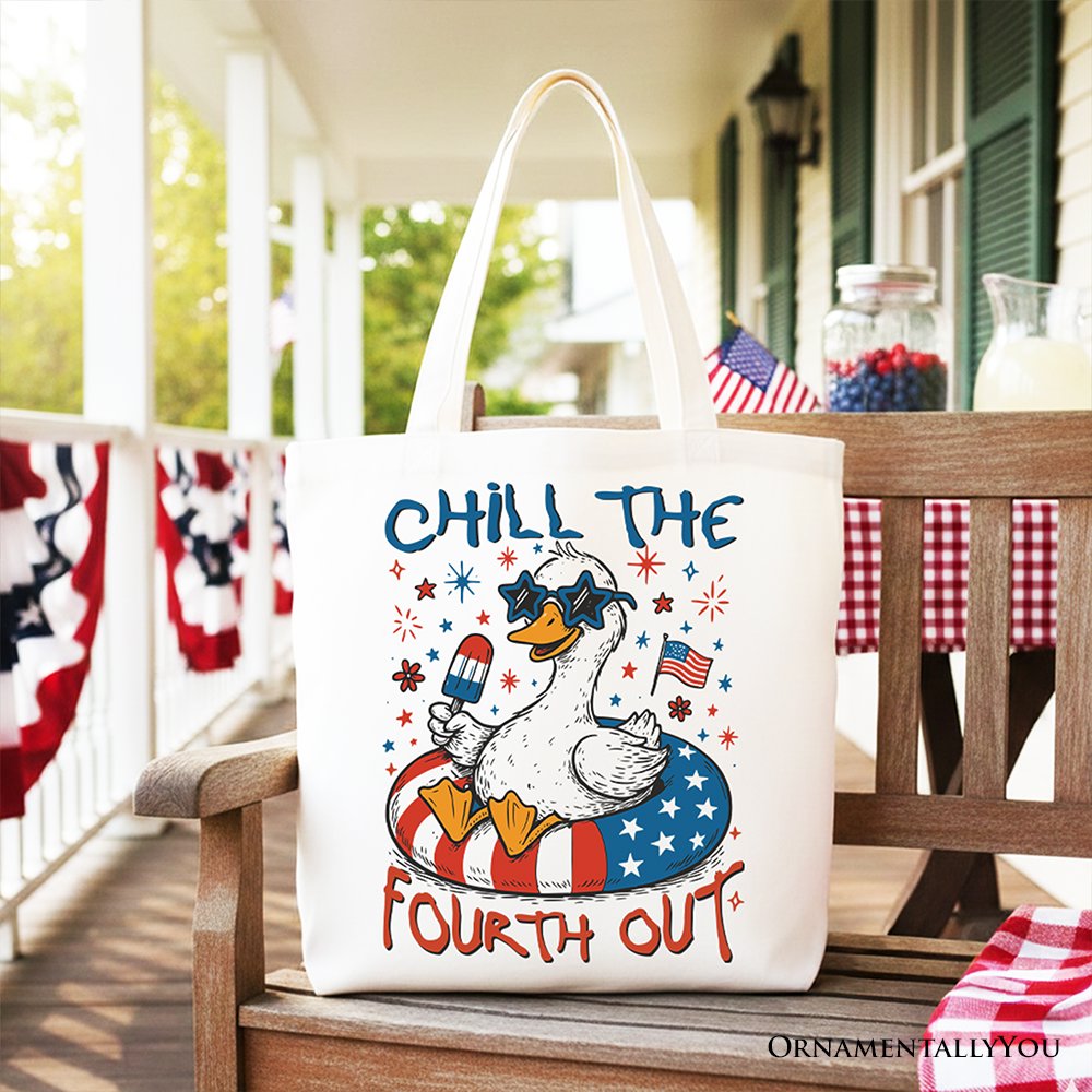 Chill The Fourth Out Goose and Canvas Tote Bag