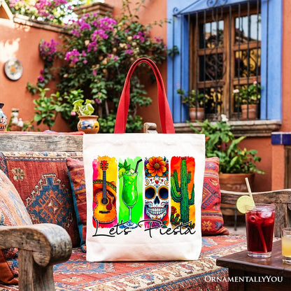 Mexican Brushstroke Canvas Tote for Fiesta