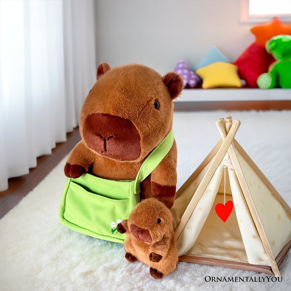 Coco la capibara y su bebé de peluche, adorable peluche de 30 cm, regalo para niños.