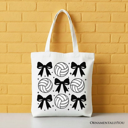 Coquette Volleyball Bows Canvas Tote Bag and Gift
