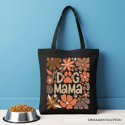 Dog Mama Boho Floral Canvas Tote Bag and Gift