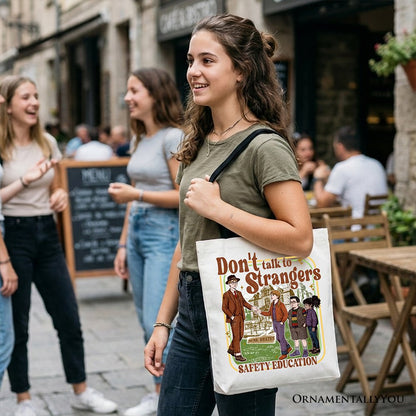 Dont Talk to Strangers Retro Canvas Tote for Kids