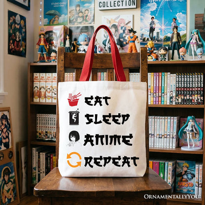 Eat Sleep Anime Repeat Tote Bag and Fun Gift