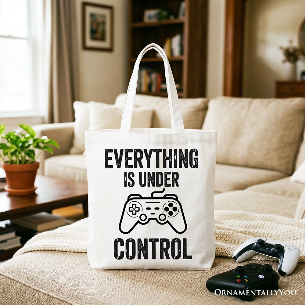 Funny Gamer Tote Bag and Video Game Controller