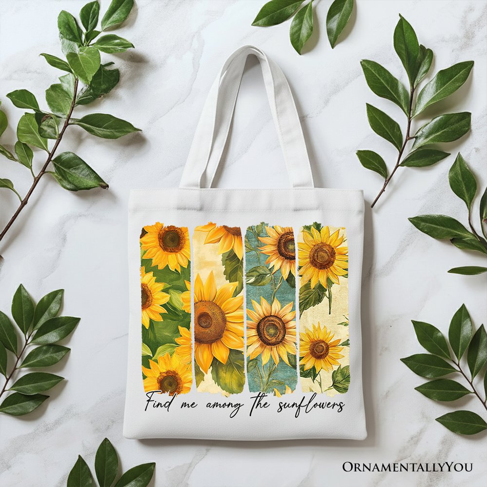 Sunflower Floral Canvas Tote Bag for Women