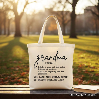 Funny Grandma Definition Canvas Tote for Nana