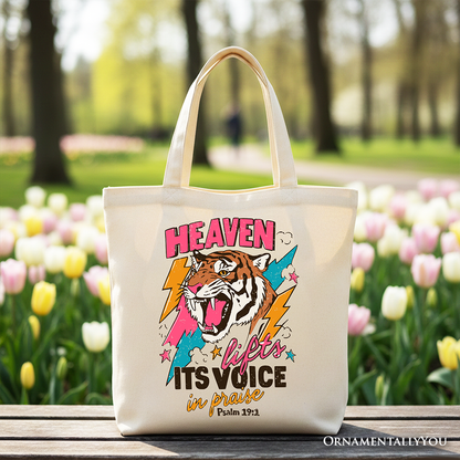 Heaven Lifts a Christian Canvas Tote Bag