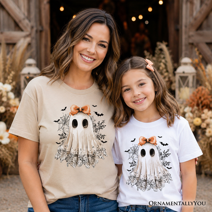 Kids Coquette Ghost Tee For Girls And Halloween