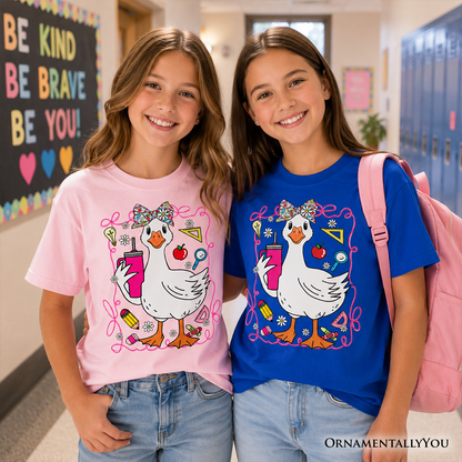 Kids Coquette Goose and School Fun Cotton Tee