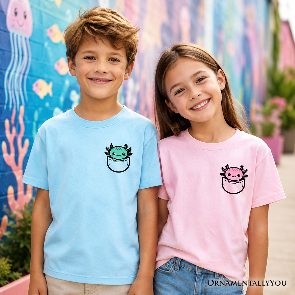 Cute Pink Axolotl Shirt For Kids And Youth