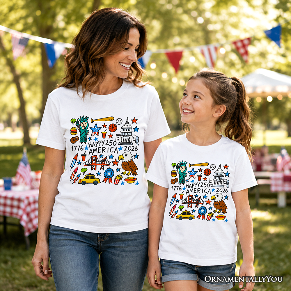 Kids Patriotic USA 250th Anniversary Cotton Tee